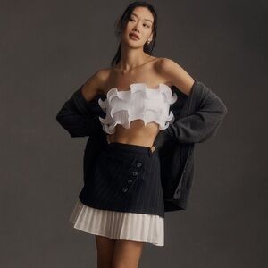 Anthropologie Pleated Ruffle Bandeau Bra